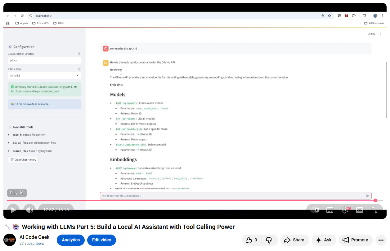 🤖 Working with LLMs Part 5: Build an AI Assistant Using Tool Calling 🚀