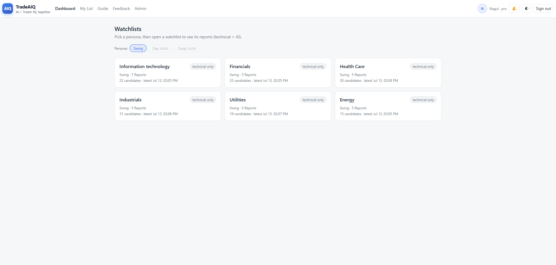 TradeAIQ public home page